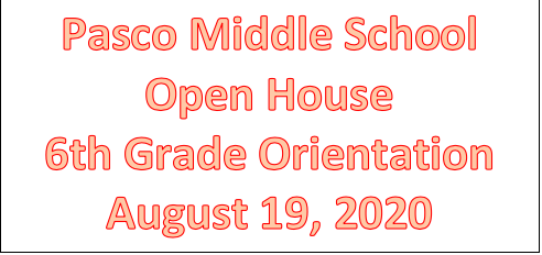 6th Grade Orientation – Aug. 19th