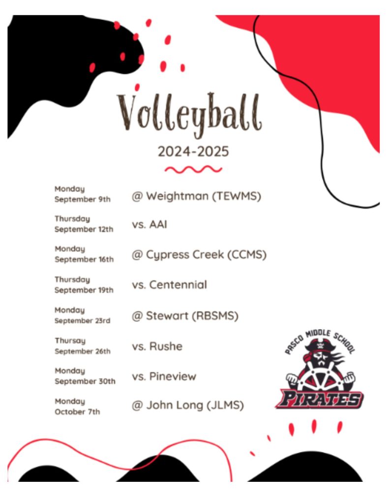 PMS Volleyball Schedule