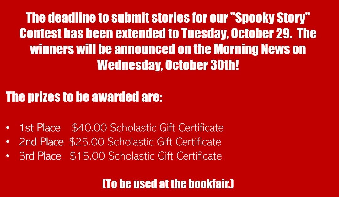 Like to tell spooky stories? Here is an opportunity to write one and possibly win prizes!